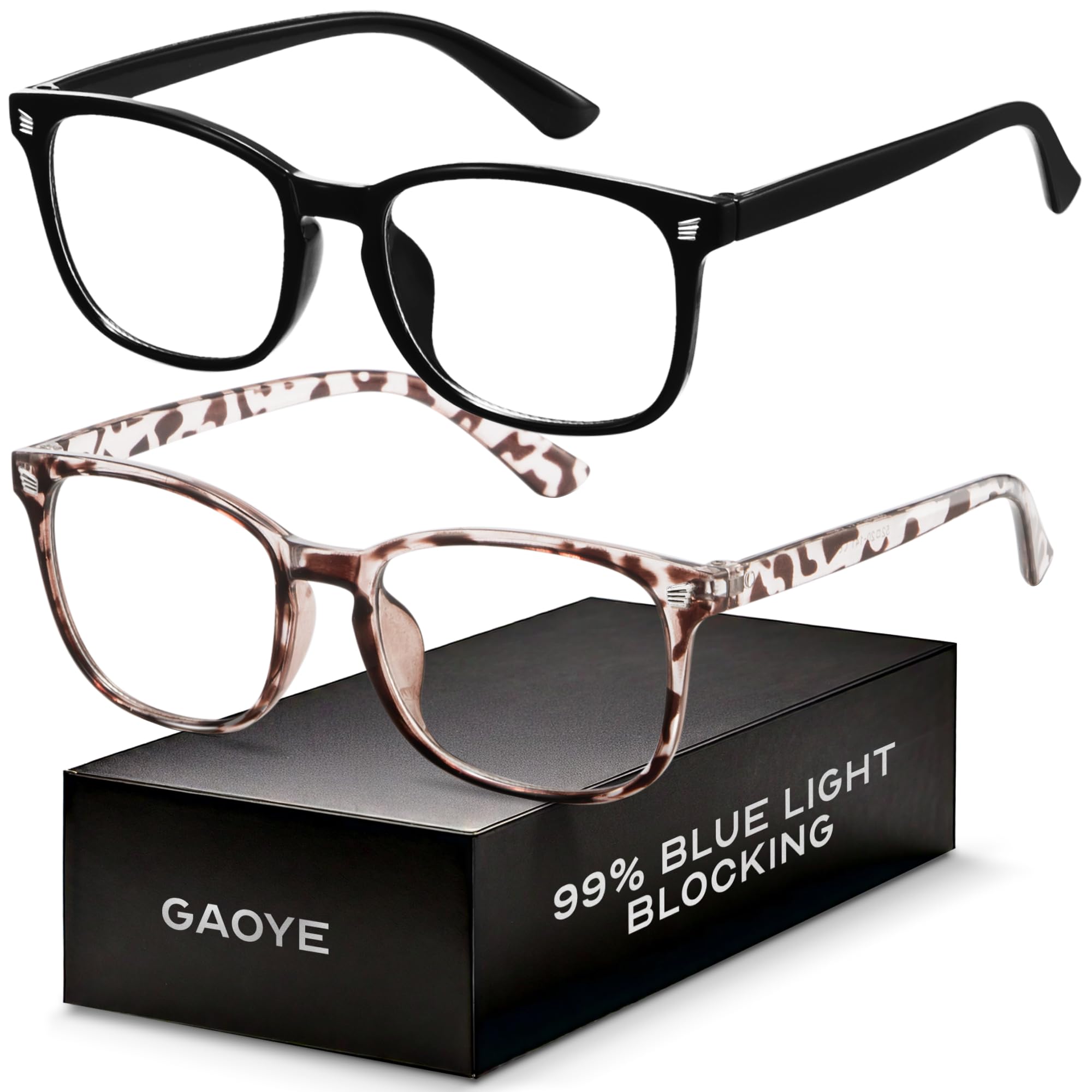 Blue Light Blocking Glasses - Fashion Square Fake Eyeglasses, Anti UV Ray Computer Gaming Glasses Blue Blockers for Women/Men